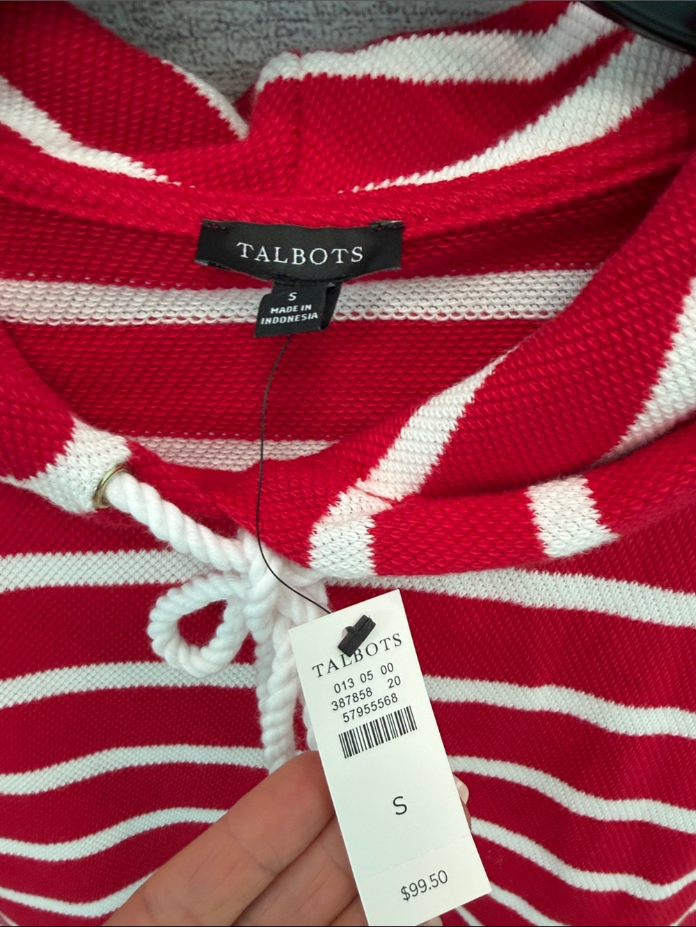 Talbots Red and White Striped Hoodie Top and Shorts Set❤️🤍 - Picture 4 of 9
